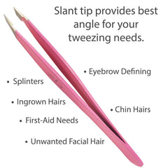 Zizzili Basics tweezers slant tip close-up for precise hair gripping
