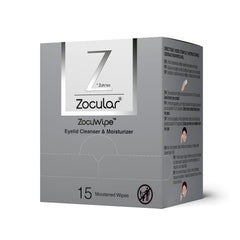 Zocular Zocuwipe front packaging showing product and benefits