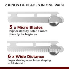 ZOMCHI stainless blades closeup showing sharp edges for clean hair removal