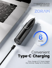 ZORAMI closeup of dual‑edge stainless blades highlighting smooth cutting action