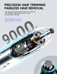 ZORAMI next to a hand to show compact size and travel convenience