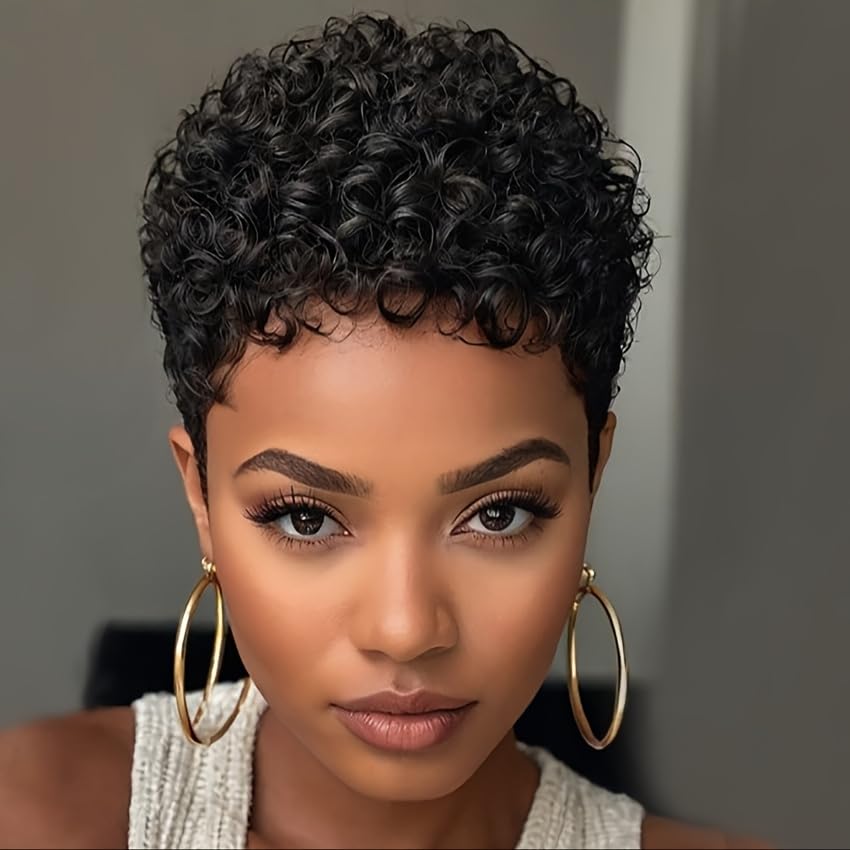Zorssar front view pixie wig showing natural shine and flattering shape