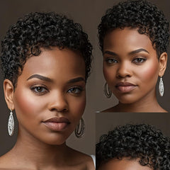 Zorssar side profile showing bangs and short layered silhouette benefit