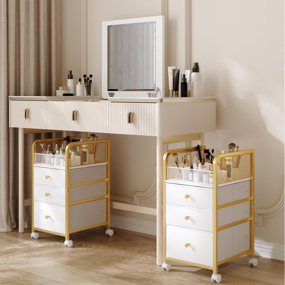 ZQUYAJ front view showing slim under-desk storage and quick access