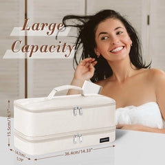 ZRRAJOY open double-layer interior demonstrating organized storage for styler and attachments