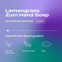 Zum pump close-up with soap texture demonstrating rich lather benefit