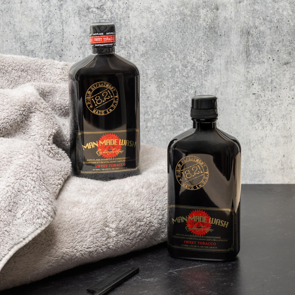 18.21 Man Made bottle styled on bathroom shelf adding warmth