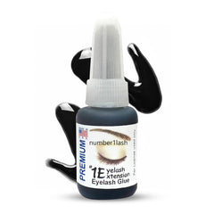 #1 Eyelash Extension front label showing professional 0.34 fl oz bottle and clear branding benefit