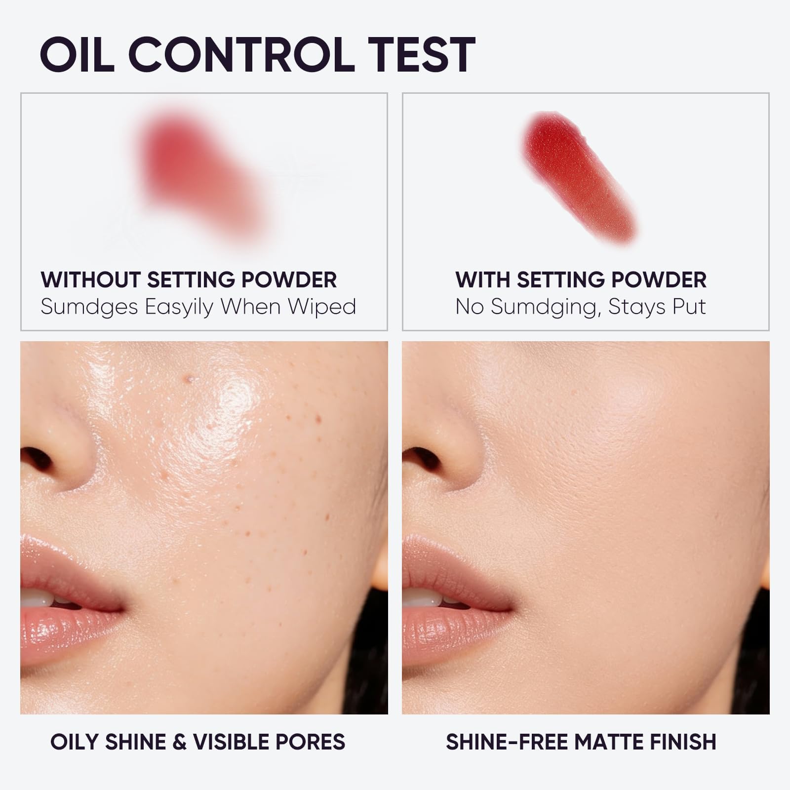 2CHILL applied on model showcasing matte, hydrated finish and long-wear look