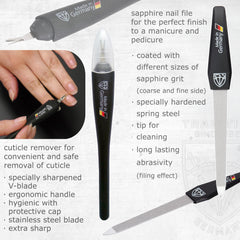 3 Swords Germany sapphire nail file detail highlighting durable abrasive surface for smooth edges