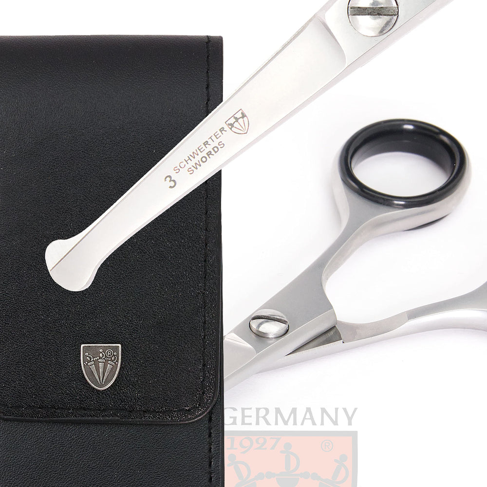 3 Swords Germany scissors in hand showing size for precise control