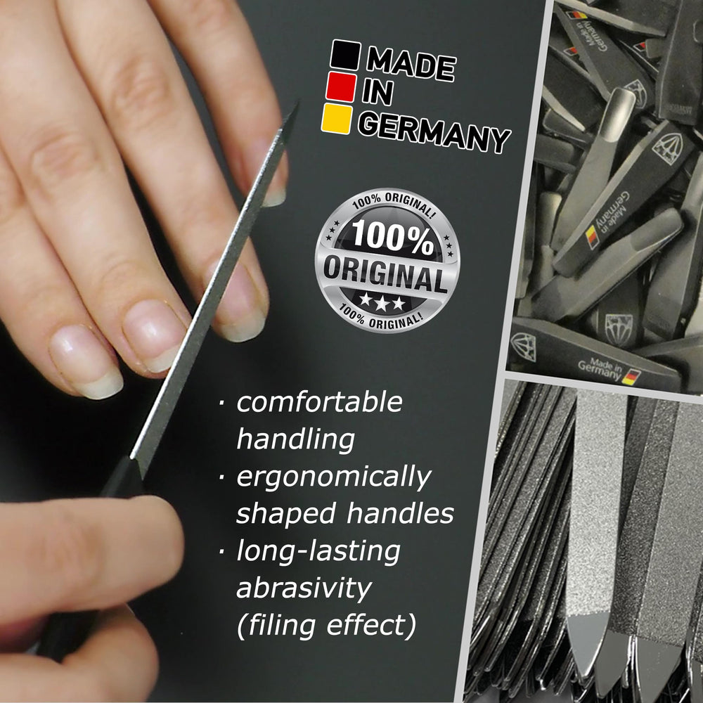 3 Swords Germany files next to ruler for scale and accurate sizing