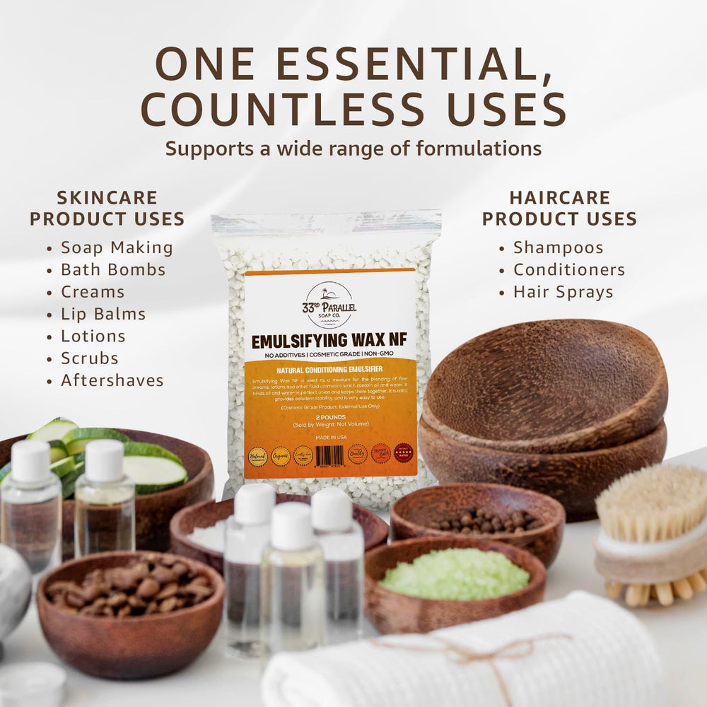 33RD PARALLEL SOAP CO. close-up of plant-derived pastilles highlighting smooth texture