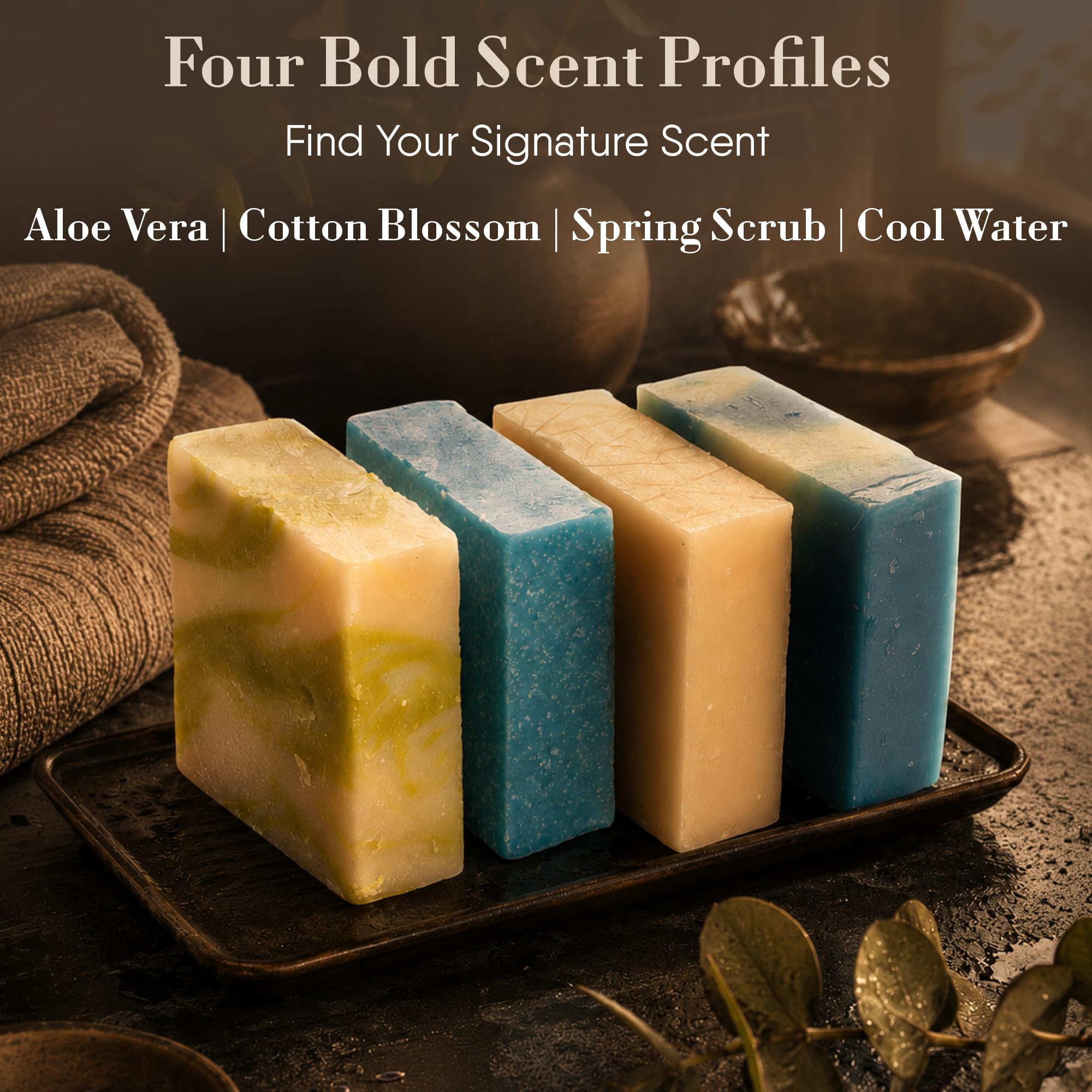 360Feel Cotton Blossom bar side label highlighting natural ingredients and gentle cleanse