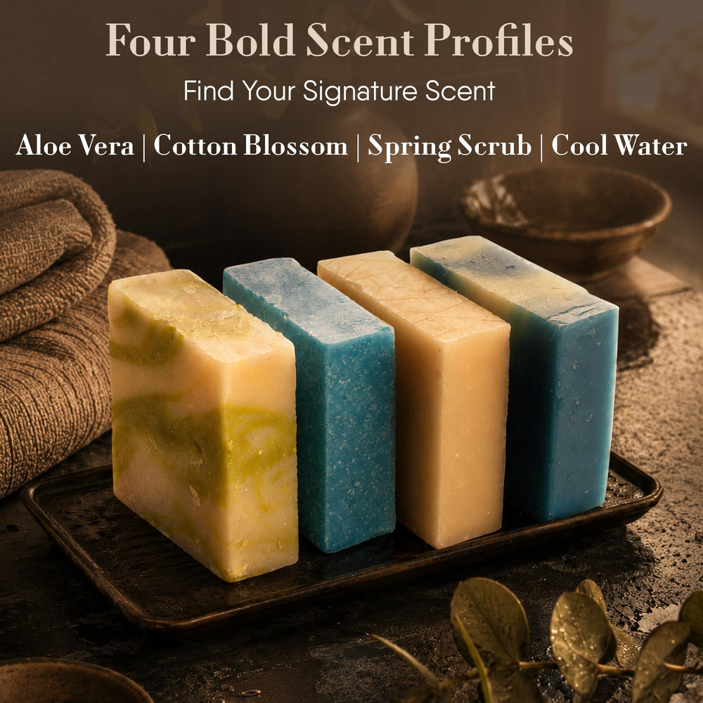 360Feel Cotton Blossom bar side label highlighting natural ingredients and gentle cleanse