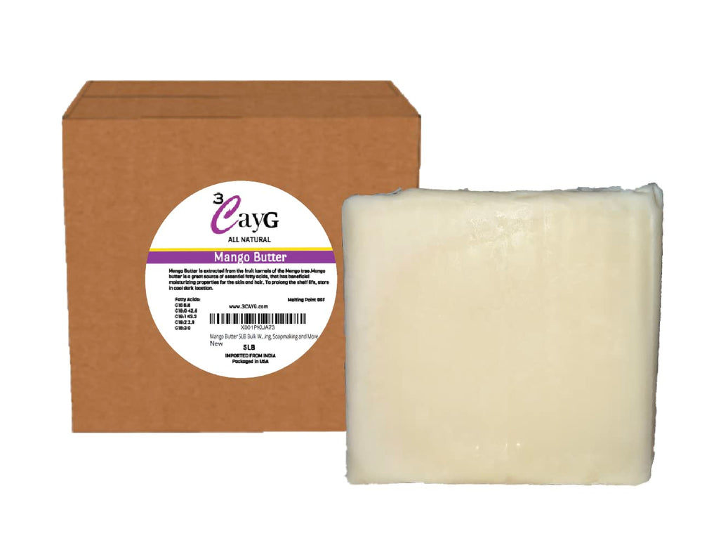 3CAYG mango butter front block showing bulk supply and smooth surface