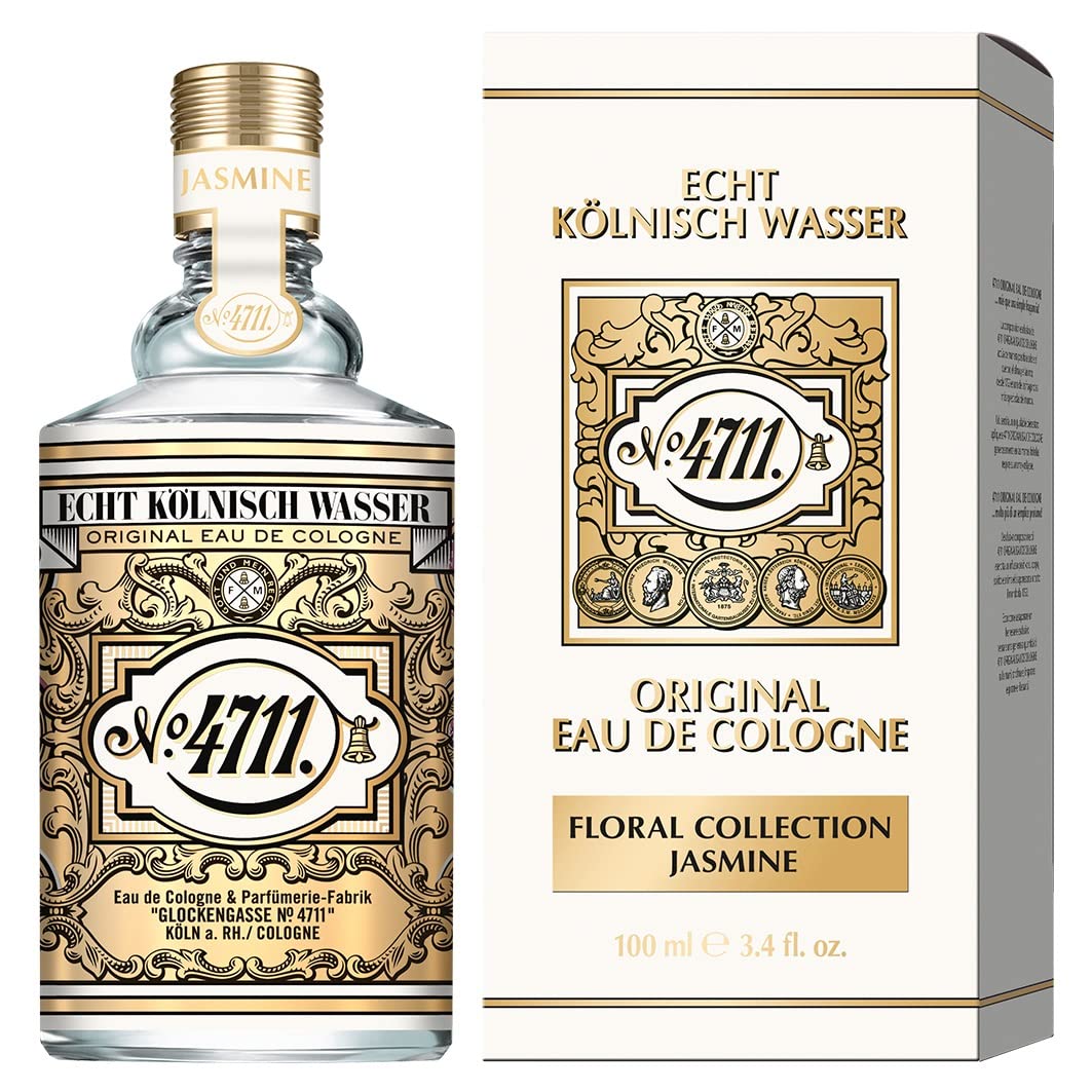 4711 bottle front view showing design and brand, highlights refined unisex look