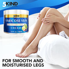 Person applying 5Kind cream to leg showing easy daily use and soothing comfort