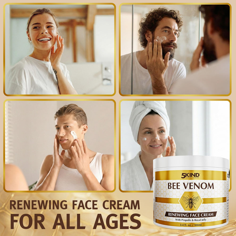 5kind clinical skincare label close-up highlighting bee venom and ingredient list