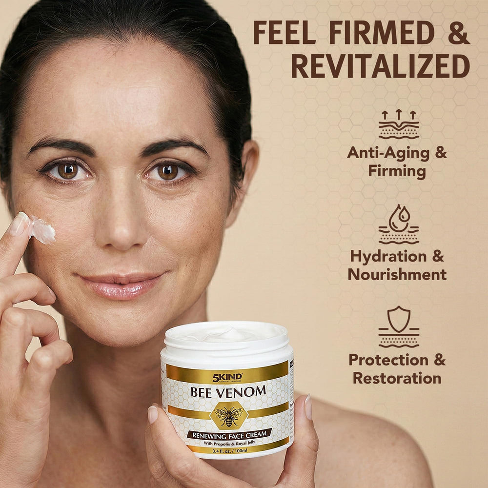 5kind clinical skincare being smoothed onto neck to show firming use