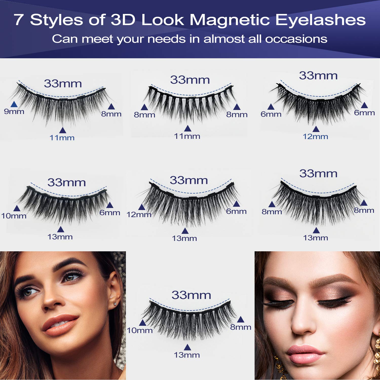 7C SEVENCROWN applicator positioning a magnetic lash strip over liner for accurate placement and no-mess application