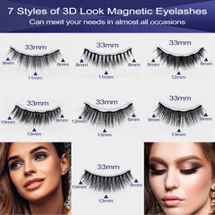 7C SEVENCROWN applicator positioning a magnetic lash strip over liner for accurate placement and no-mess application