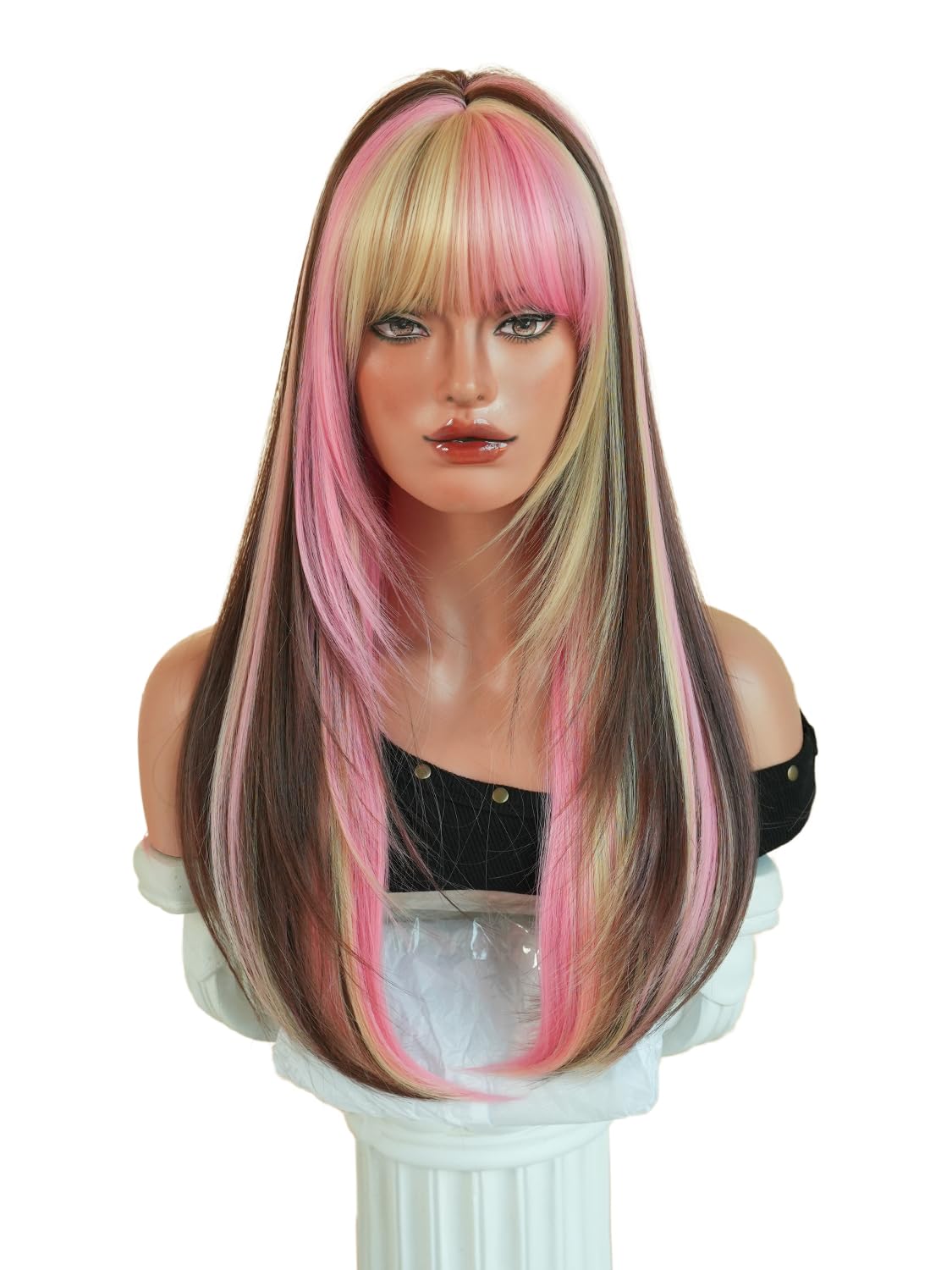 7JHH WIGS on mannequin to demonstrate full 26in length and scale