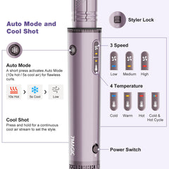 7MAGIC auto-wrap curler close-up showing easy curl creation