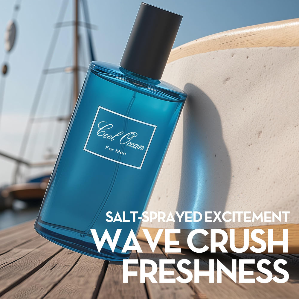 A CENTER Cool Ocean ingredients close-up with cardamom and vanilla for scent depth
