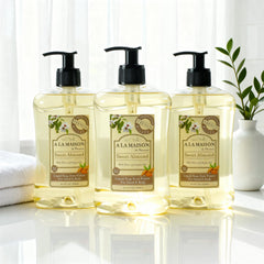 A LA MAISON creamy lather texture highlighting gentle, moisturizing foam