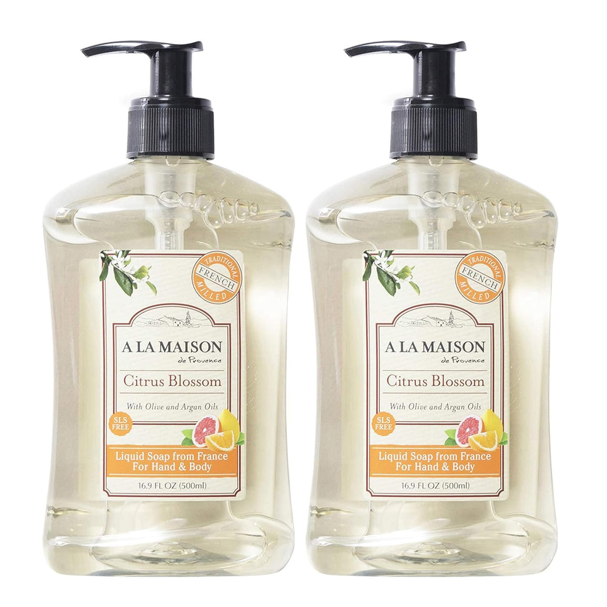 A LA MAISON front packaging showing citrus blossom bottle and recyclable label for eco benefit