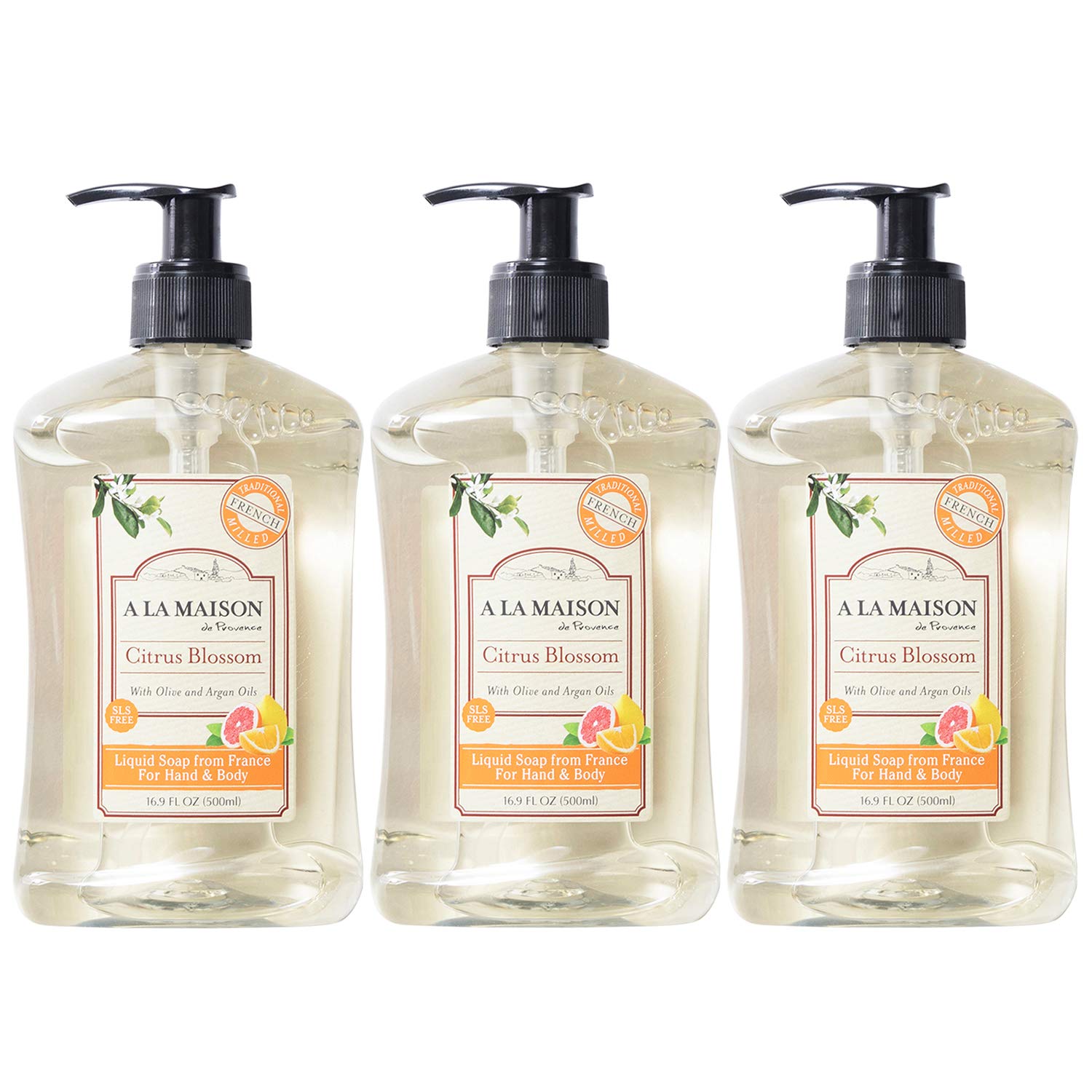 A LA MAISON front packaging showing three bottles and clear product branding for visibility