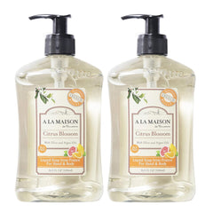 A LA MAISON front packaging showing citrus blossom bottle and recyclable label for eco benefit