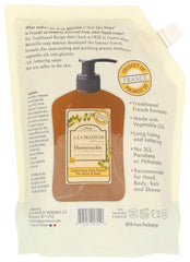 A LA MAISON honeysuckle back label with ingredients and sustainable claims
