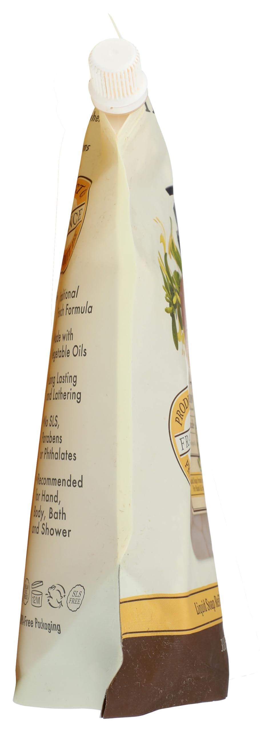 A LA MAISON honeysuckle creamy lather close-up demonstrating gentle moisturizing