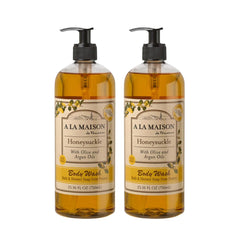 A LA MAISON front packaging showing two bottles and scent benefit