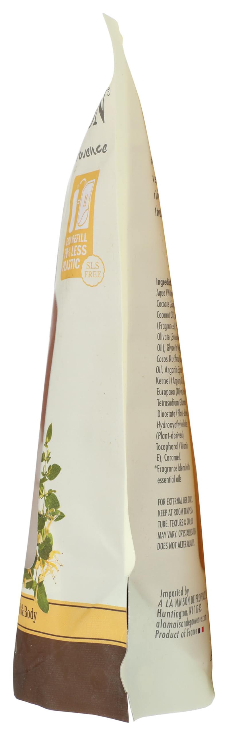 A LA MAISON honeysuckle pour spout refill action for easy low-waste refills