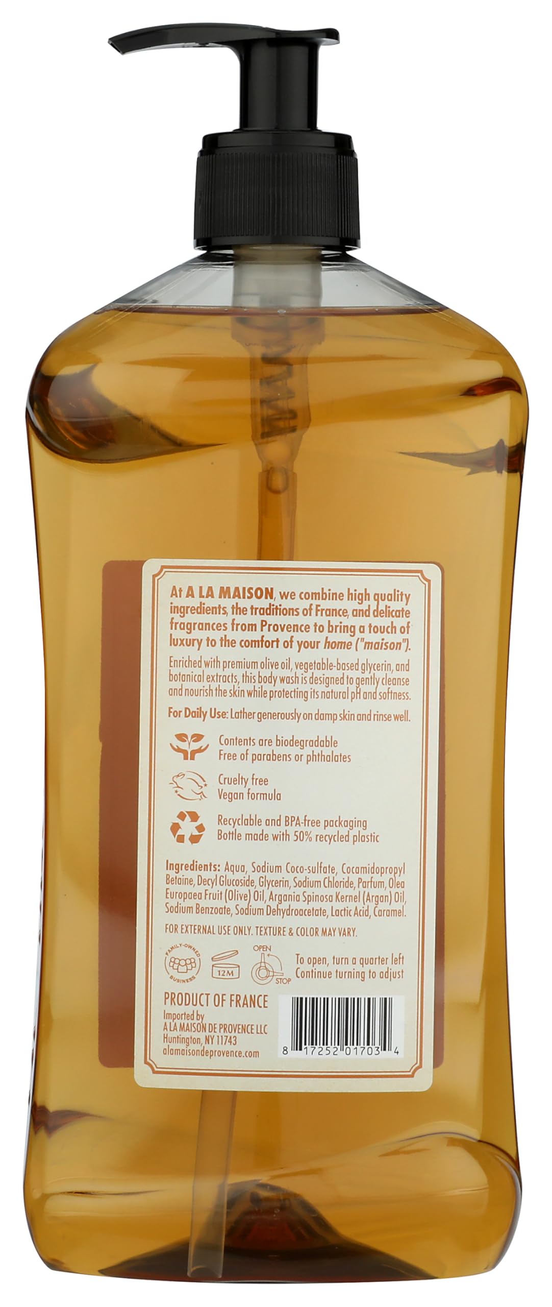 A LA MAISON pump producing creamy lather for gentle effective cleansing benefit