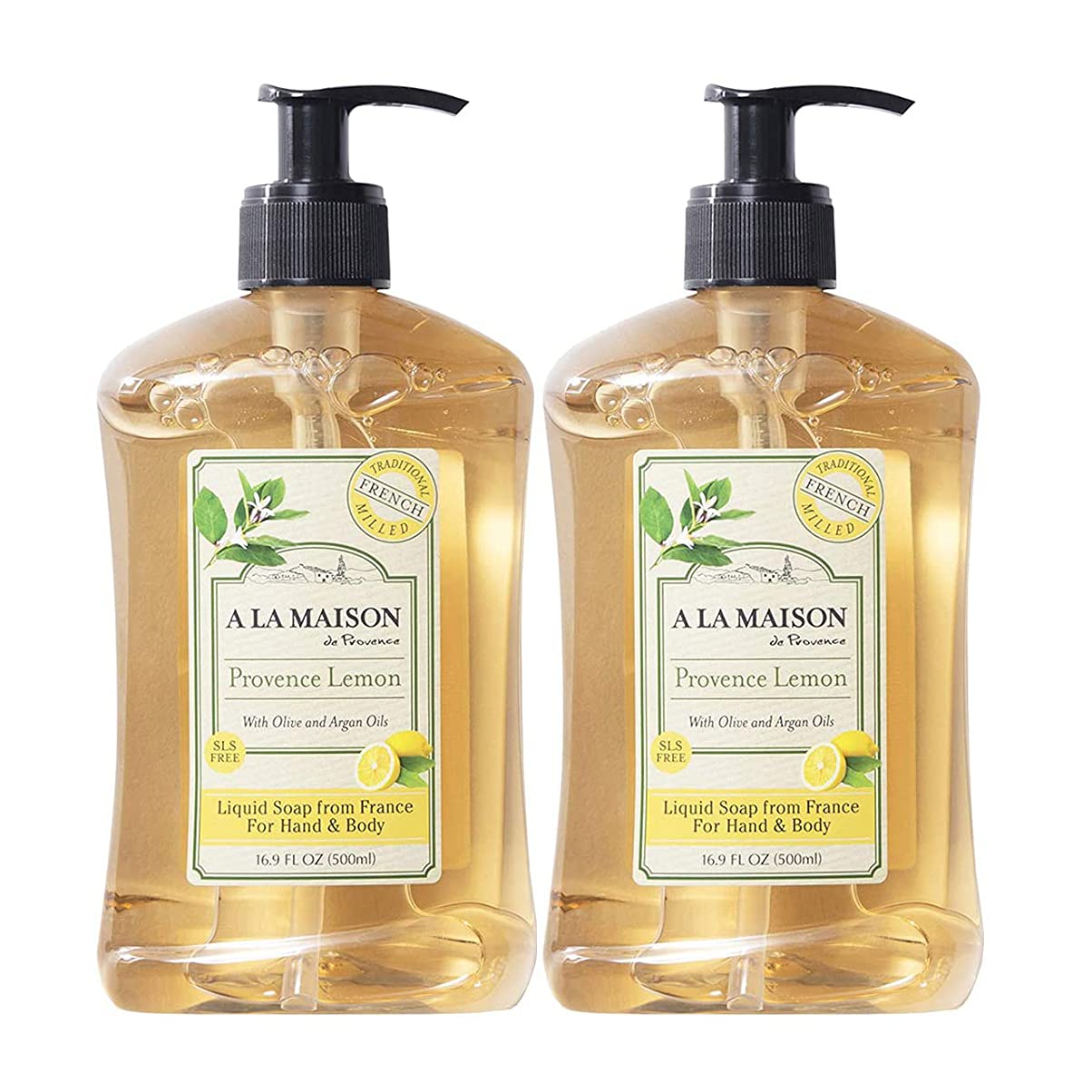 A LA MAISON front bottle view showing Provence lemon scent and eco benefits
