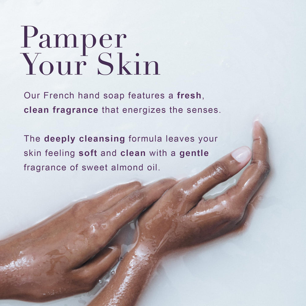 A LA MAISON soap pump in use at kitchen sink demonstrating everyday cleaning benefit