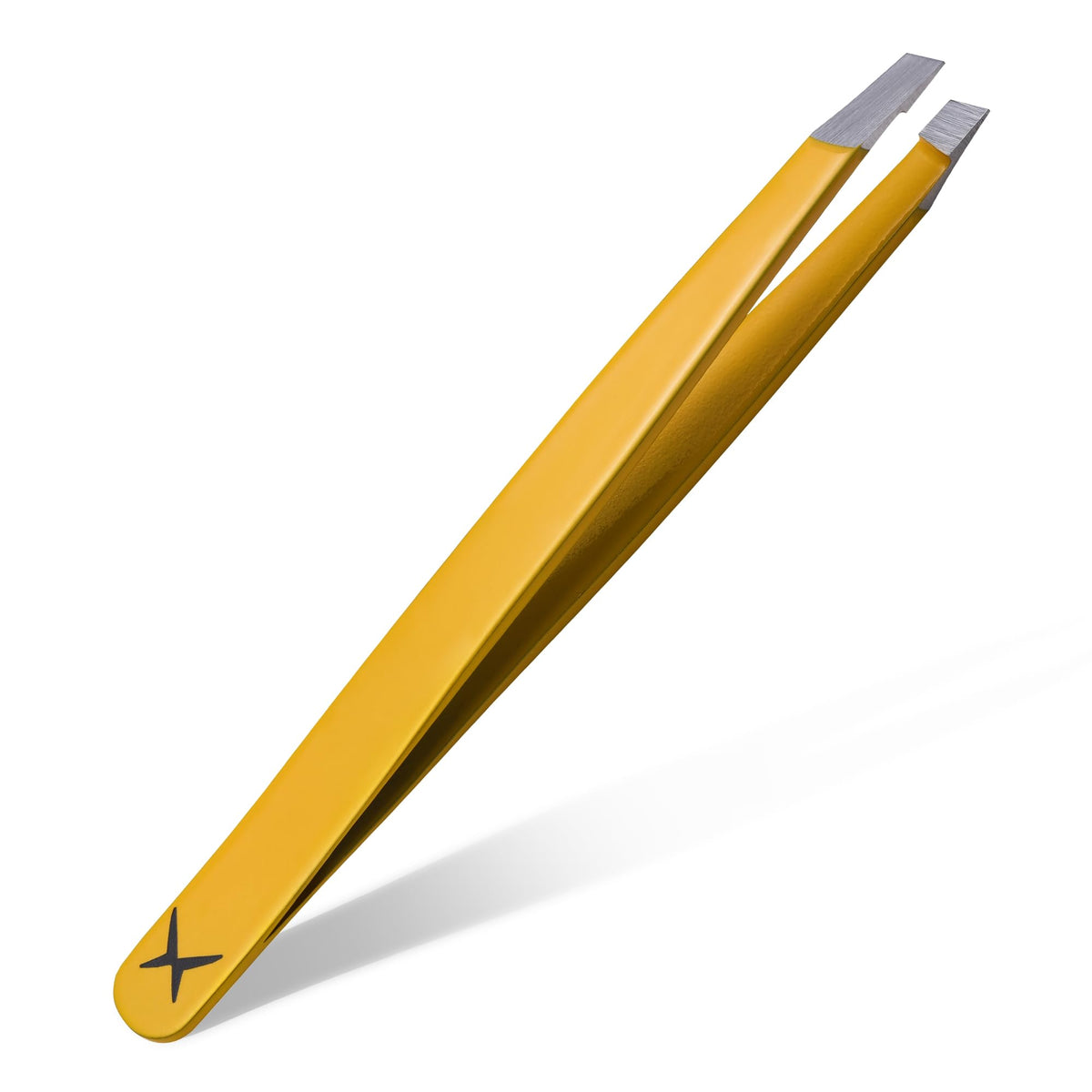 aaasportx front view of slant tweezers showing precise alignment and durable finish