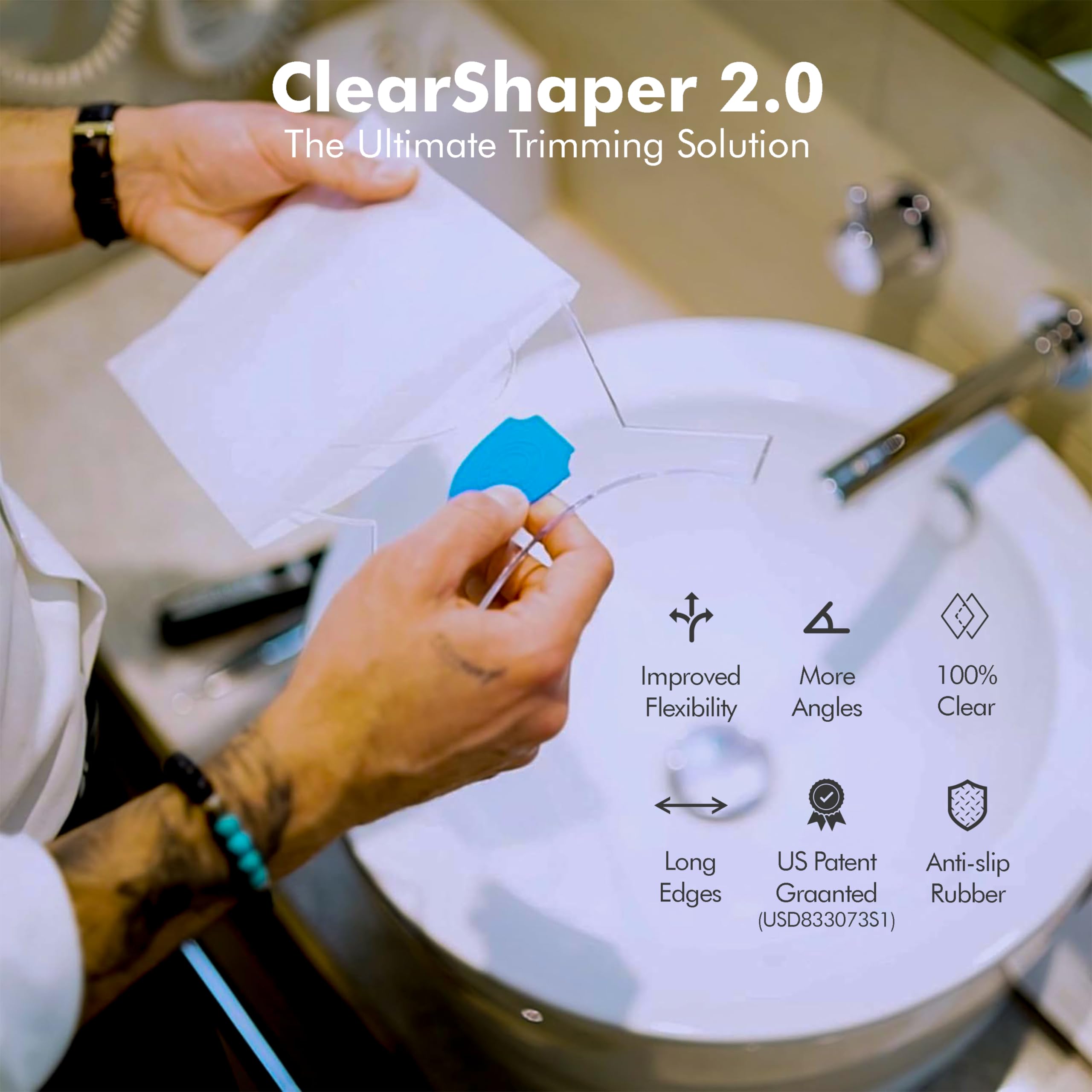 Aberlite ClearShaper anti-slip rubber pads close-up for stable trimming benefit