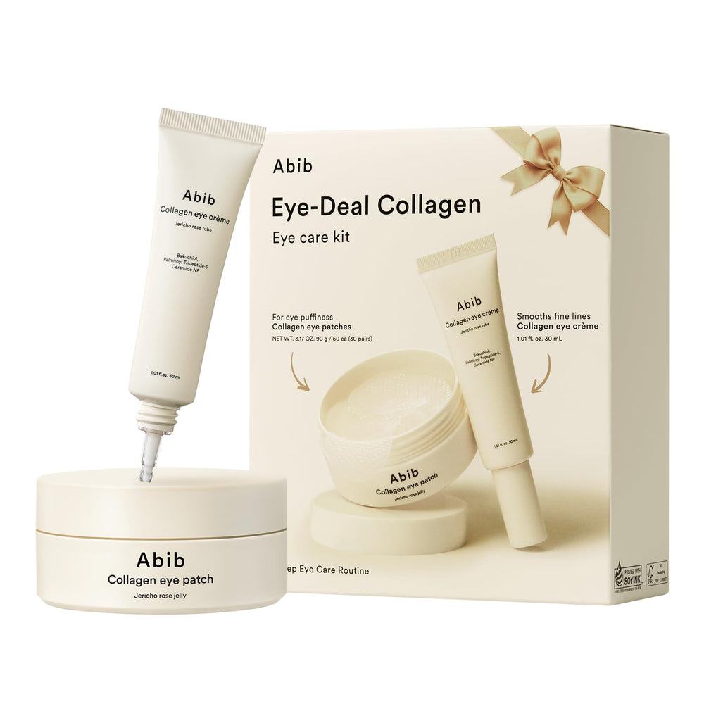 Abib front packaging showing the eye care kit and clear benefits