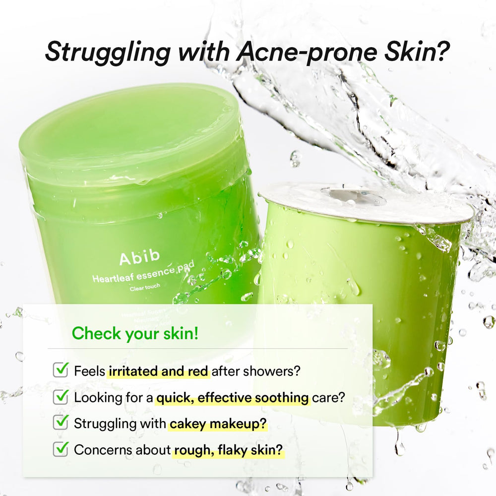 Abib heartleaf pad soaked with essence showing hydration and ready-to-use benefit