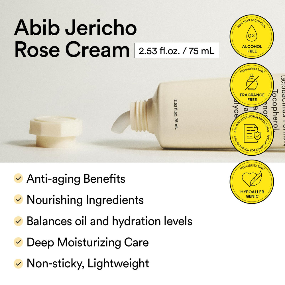 Abib Jericho Rose Cream label close-up showing ingredient clarity
