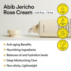 Abib Jericho Rose Cream label close-up showing ingredient clarity