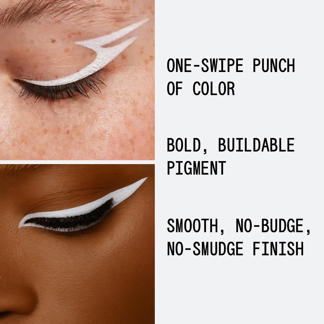 aboutface close-up texture swirl of matte fluid formula illustrating creamy blendability
