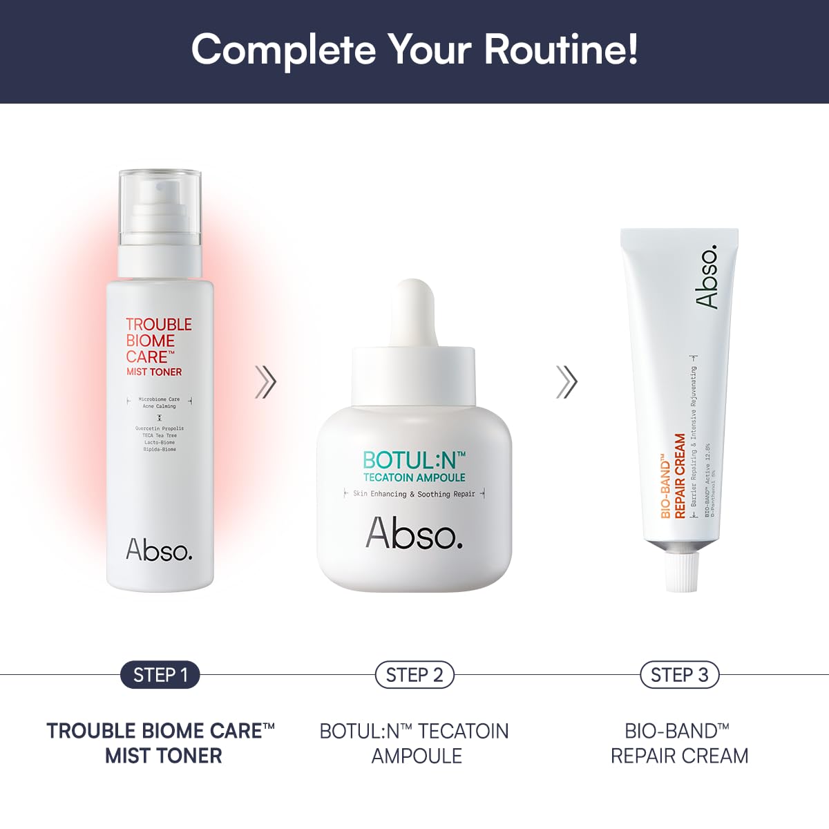Abso product on bathroom shelf styled for daily skincare ritual