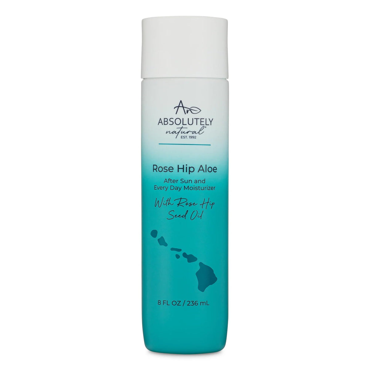 Absolutely Natural front bottle showing clean packaging and size benefit