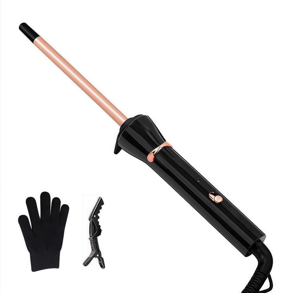 ABUNRO 9mm barrel front view showing slim wand for tight curls and precision